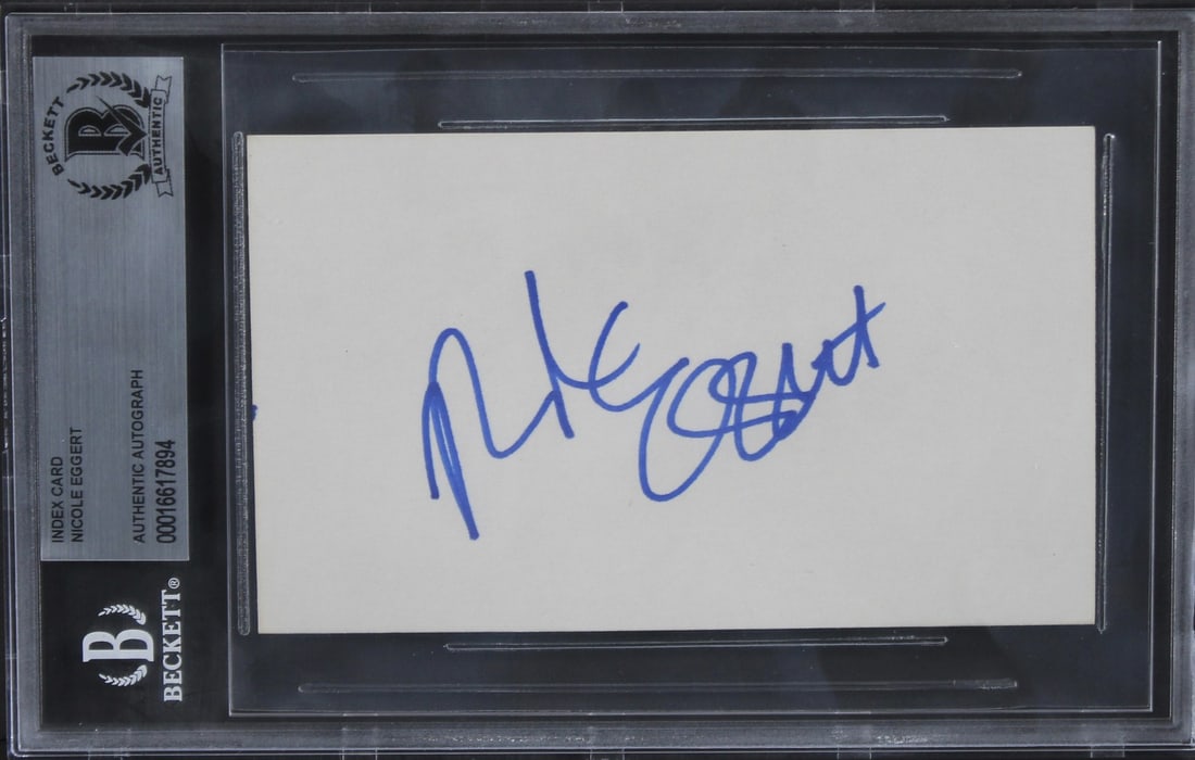 Nicole Eggert Signed 3x5 Index Card Charles in Charge Beckett Authenticated: Nicole Eggert Signed 3x5 Index Card Charles in Charge Beckett Authenticated This authentic 3x5 index card has been personally signed by Nicole Eggert, known for her role in the popular series "Charles