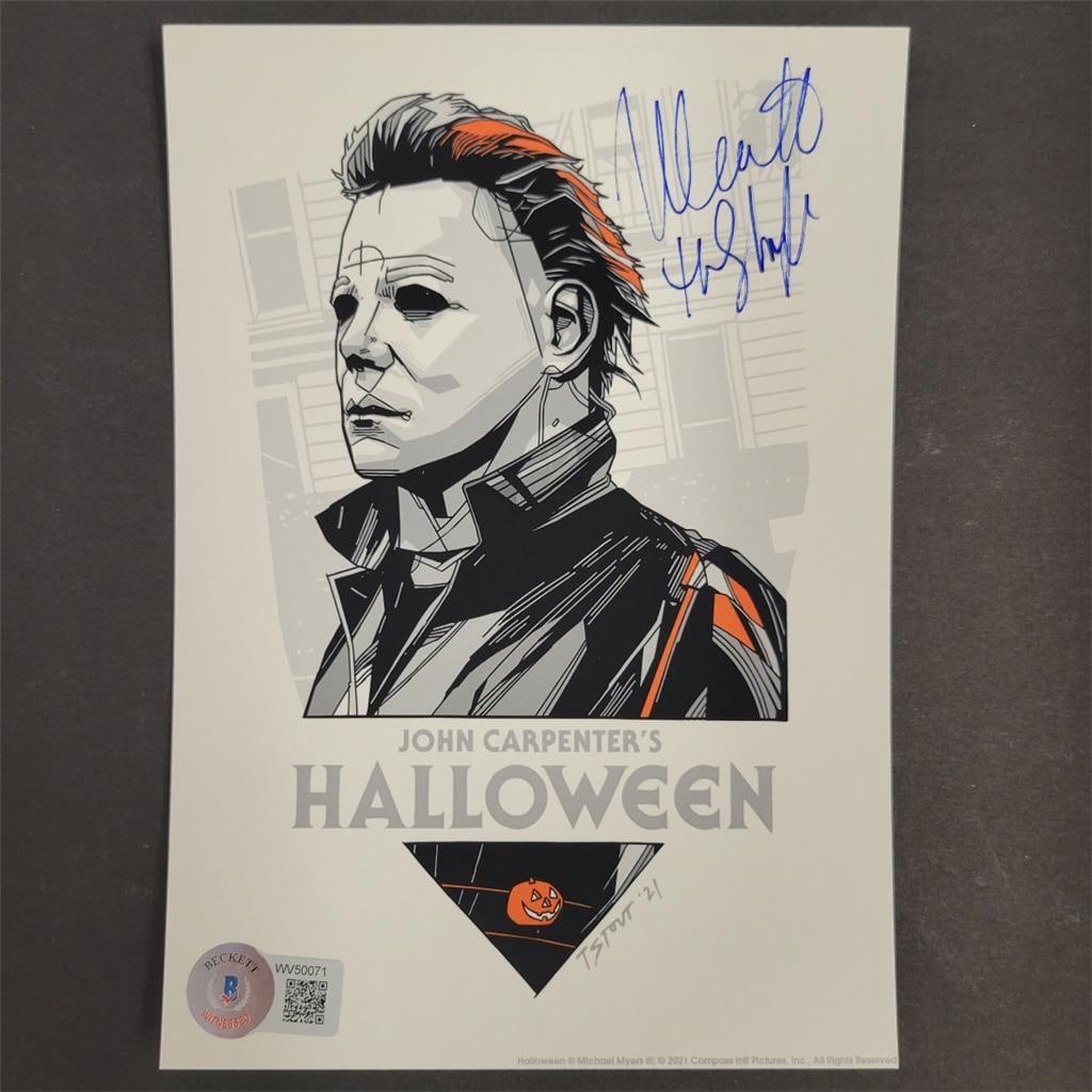 Halloween Michael Myers 5x7 Limited Print Signed by Nick Castle Beckett Authenticated: Halloween Michael Myers 5x7 Limited Print Signed by Nick Castle Beckett Authenticated This is a limited 5x7 print from the movie Halloween, signed by Nick Castle and Tyler Stout. The autograph is auth
