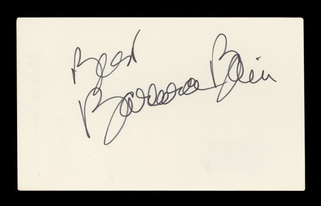 Barbara Bain Autographed Mission Impossible 3x5 Card Beckett Authenticated (1 of 5)