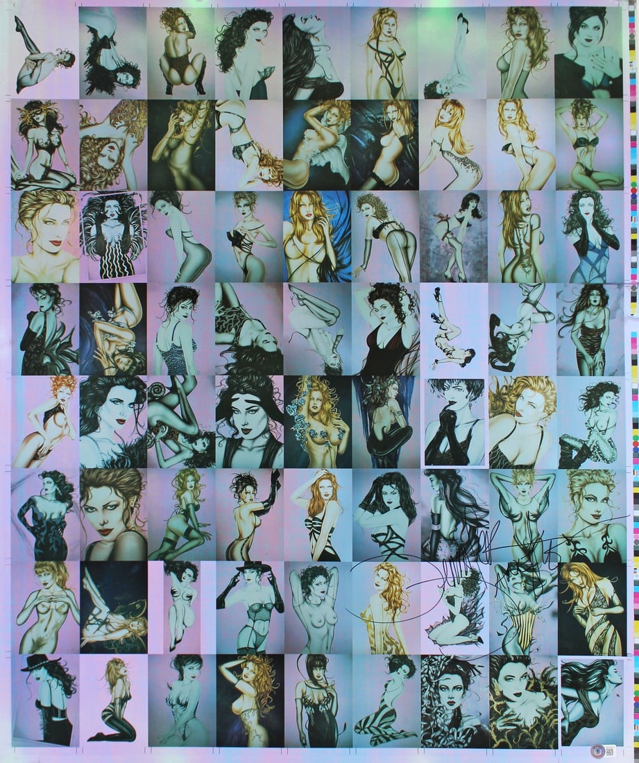 Jennifer Janesko Signed Premier Pinups Uncut Card Poster Beckett Authenticated (1 of 9)