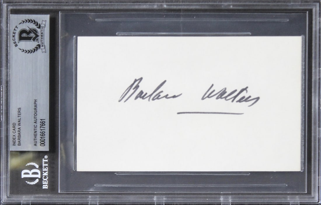 Barbara Walters Signed 3x5 Index Card The View Beckett Authenticated (1 of 2)
