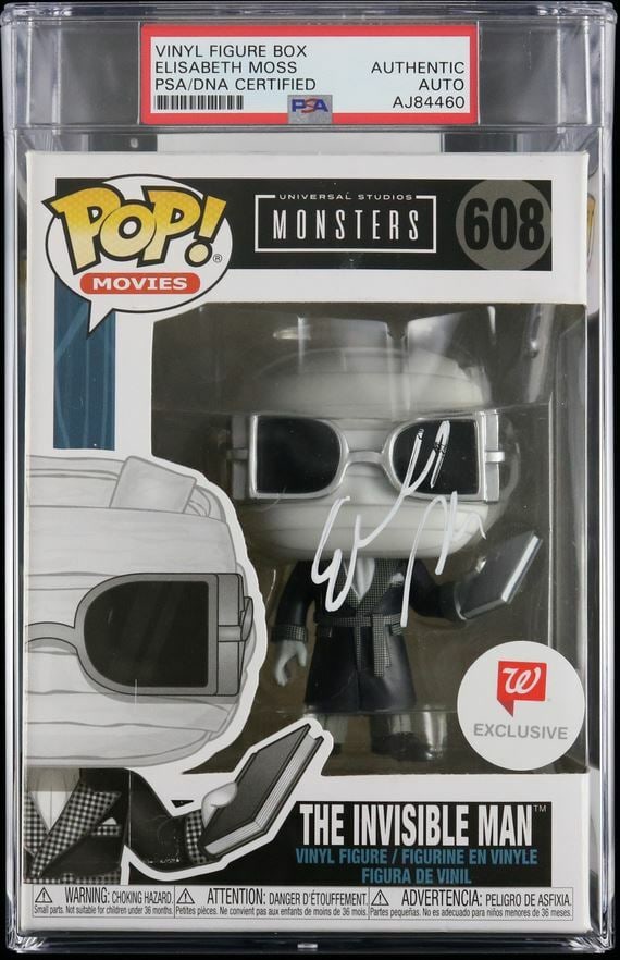 Funko Pop Figure Signed by Elisabeth Moss with PSA DNA Authentication: Funko Pop Figure Signed by Elisabeth Moss with PSA DNA Authentication This is an original The Invisible Man Funko Pop figure signed by Elisabeth Moss, star of the American horror film The Invisible Ma