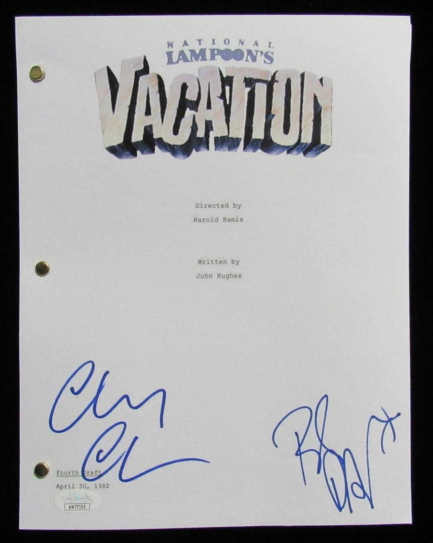 Vacation movie script signed by Chevy Chase and Beverly D'Angelo JSA (1 of 3)