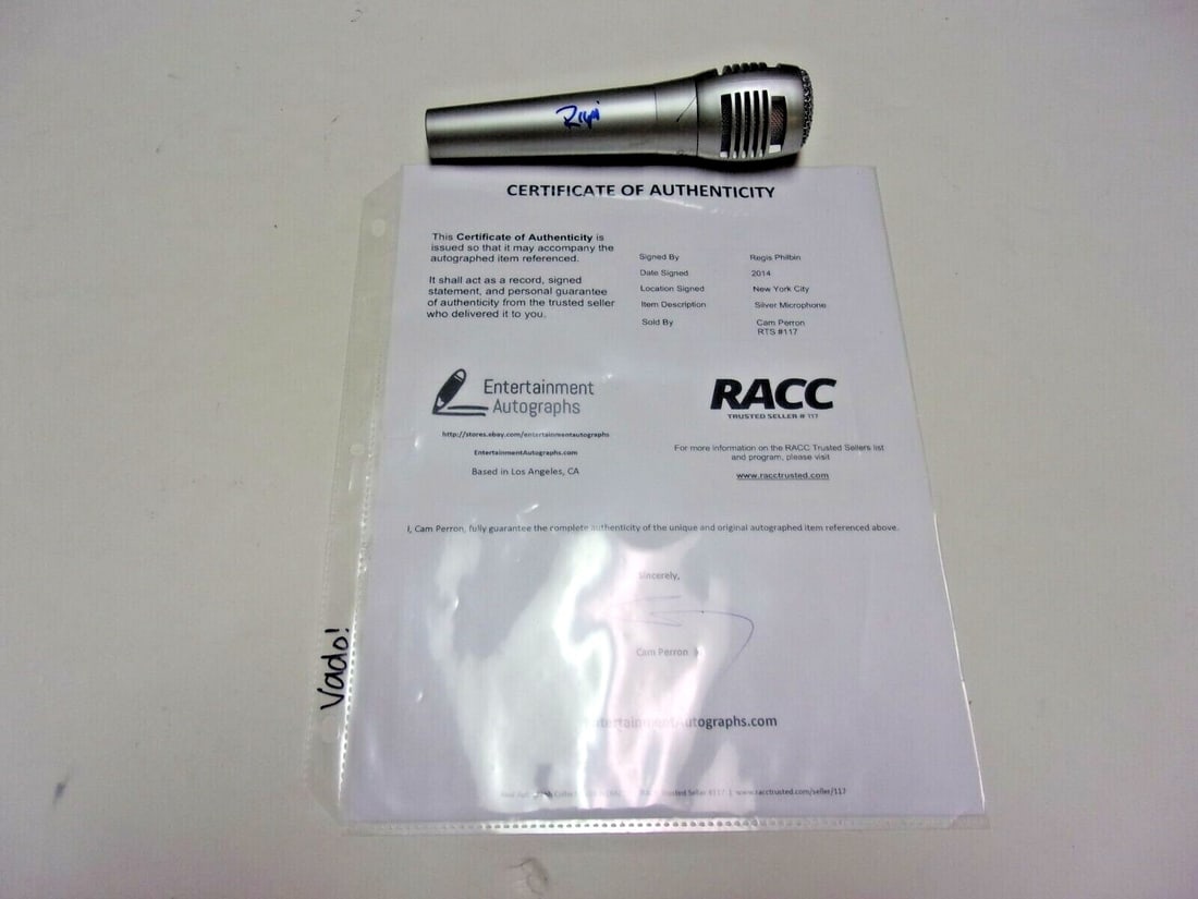 Signed Microphone with COA from Regis Philbin the Late Talk Show Host (1 of 2)