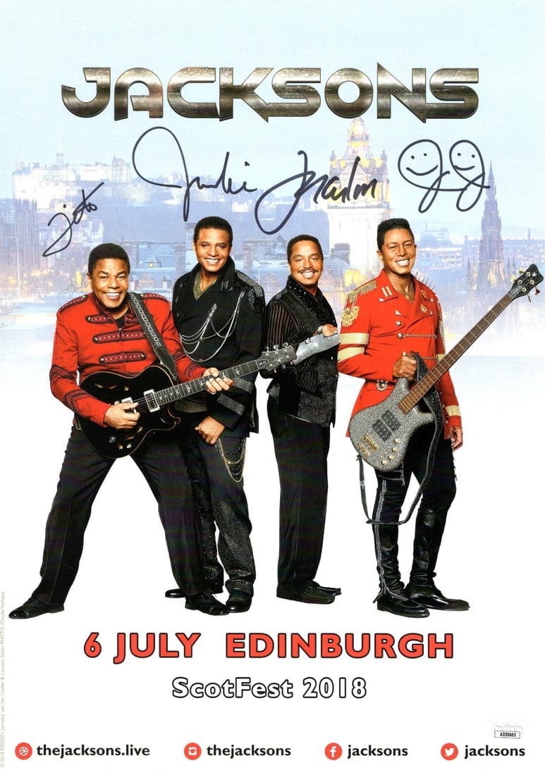 11.5 x 16.5 Poster Signed by The Jacksons Band JSA Authenticated (1 of 3)