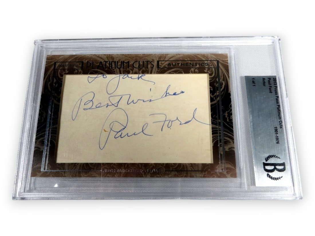 Paul Ford Beckett Authenticated Cut Autograph Card From The Music Man (1 of 2)