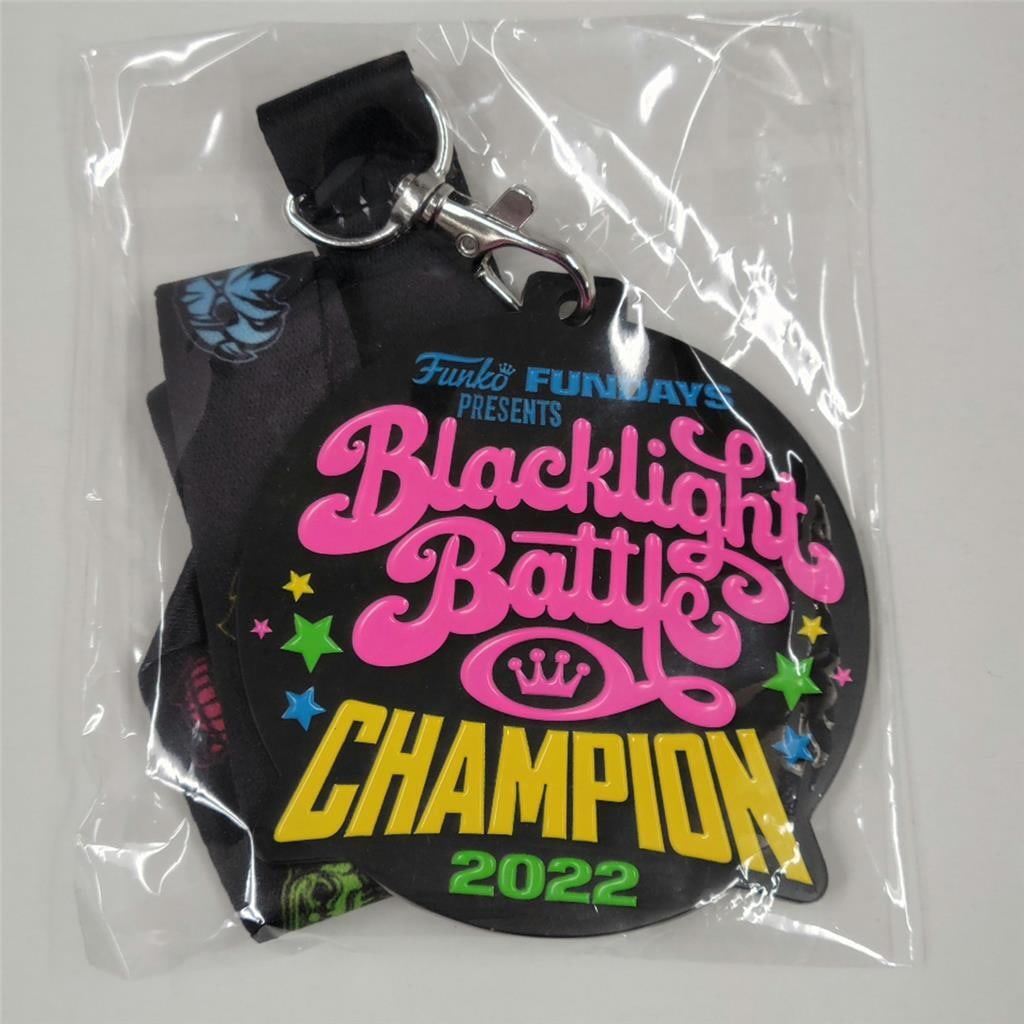 San Diego Comic Con 2022 Funko Fundays Blacklight Battles Champion Medal With Lanyard (1 of 1)