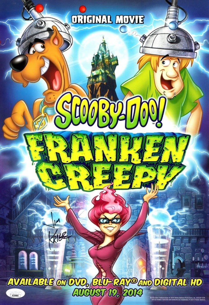 Jim Krieg Signed Scooby-Doo Franken Creepy 11x16 Poster JSA Authenticated: Jim Krieg Signed Scooby-Doo Franken Creepy 11x16 Poster JSA Authenticated This original 11X16 poster features the beloved characters from Scooby-Doo! and is autographed by Jim Krieg, the talented voic