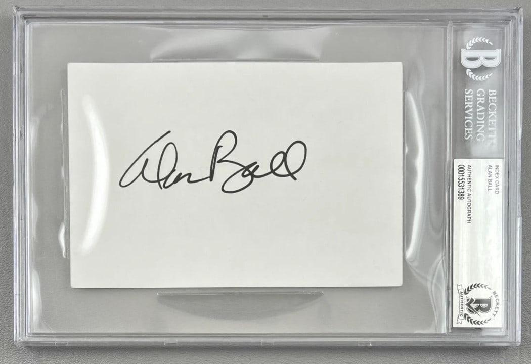Alan Ball Beckett Authenticated Signed 4x6 Index Card: Alan Ball Beckett Authenticated Signed 4x6 Index Card This is an original index card autographed by Alan Ball, known for his work on "True Blood" and "American Beauty." The autograph is authenticated 