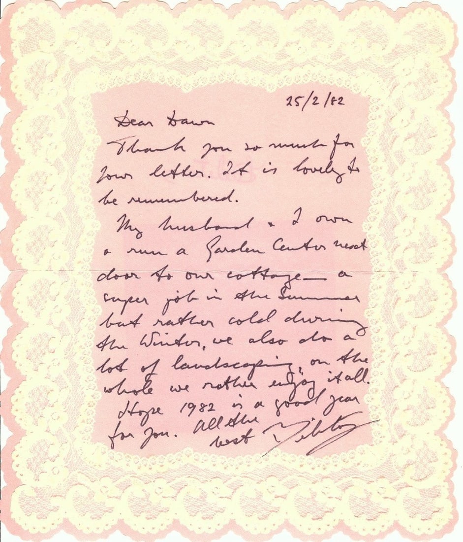 1982 Belita Handwritten Letter Signed Authentic JSA Skater and Actress Autograph: 1982 Belita Handwritten Letter Signed Authentic JSA Skater and Actress Autograph This is an original personal letter signed by Belita, the renowned skater and actress. The autograph has been authentic