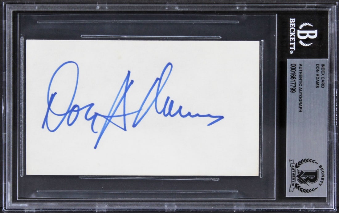 Beckett slabbed Don Adams signed Get Smart 3x5 index card (1 of 5)