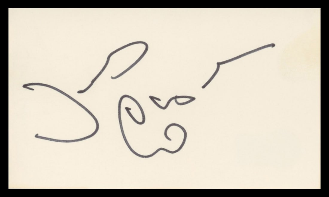 James Coburn Signed 3x5 Index Card With Beckett Authentication BAS: James Coburn Signed 3x5 Index Card With Beckett Authentication BAS This is an authentic 3x5 index card personally signed by James Coburn, associated with Affliction. The autograph is verified by Becke