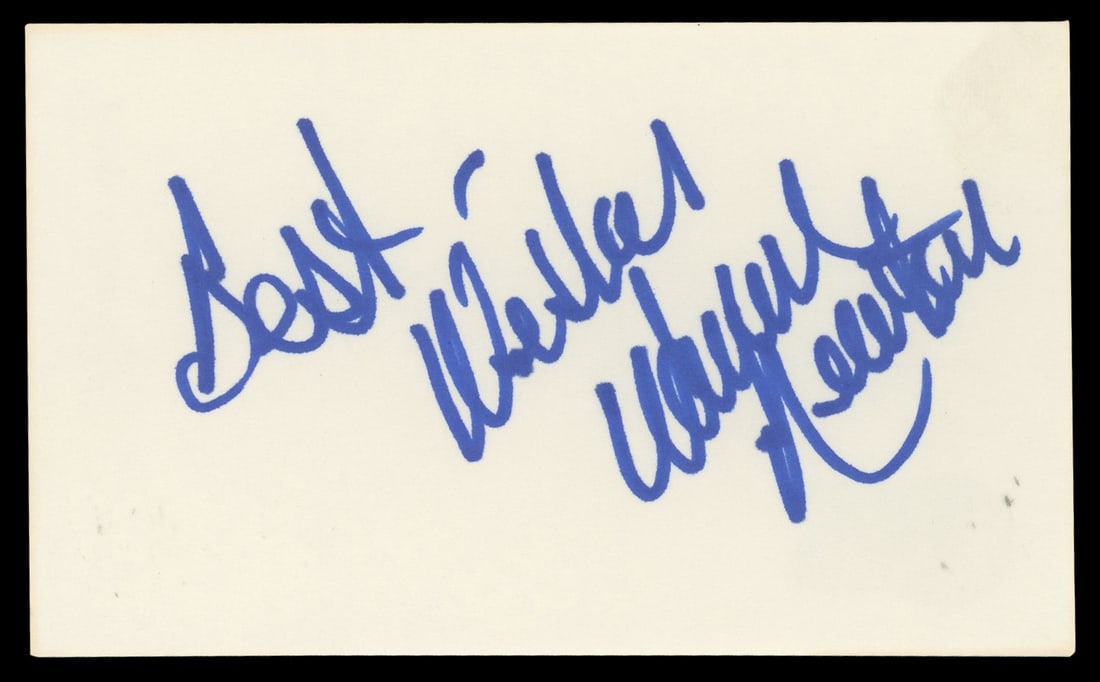 Wayne Newton Signed 3x5 Index Card Best Wishes BAS Authenticated (1 of 2)