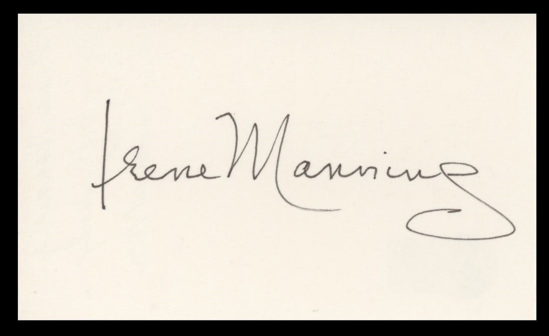 Irene Manning Signed 3x5 Index Card Beckett Authenticated Yankee Doodle Dandy (1 of 2)