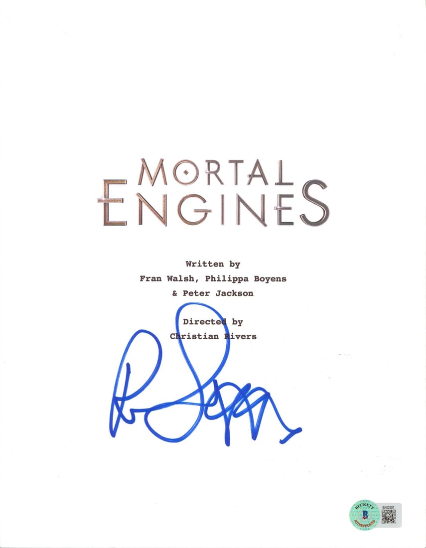 Robert Sheehan Signed Mortal Engines Script Cover Beckett Authenticated (1 of 3)