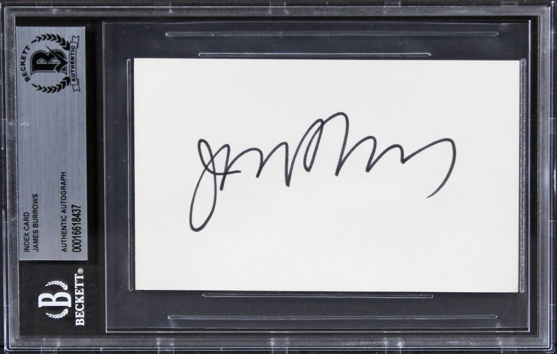 James Burrows Signed Cheers 3x5 Index Card Beckett Authenticated (1 of 2)