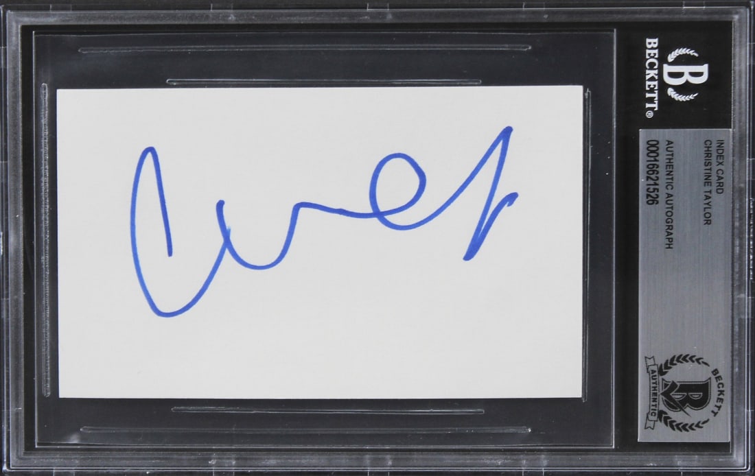 Christine Taylor Signed Dodgeball 3x5 Index Card Beckett Authenticated (1 of 2)