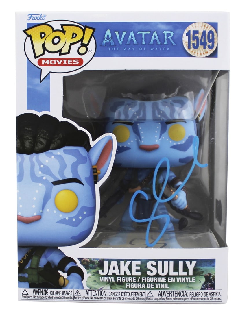 Beckett Signed Jake Sully Funko Pop Avatar by Sam Worthington: Beckett Signed Jake Sully Funko Pop Avatar by Sam Worthington This is an original Jake Sully #1549 Funko Pop figure from Avatar, personally signed by Sam Worthington. The autograph is authenticated by