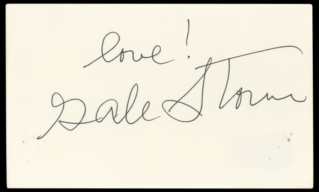 Gale Storm My Little Margie Signed Index Card with Love Inscription Beckett Authenticated (1 of 2)