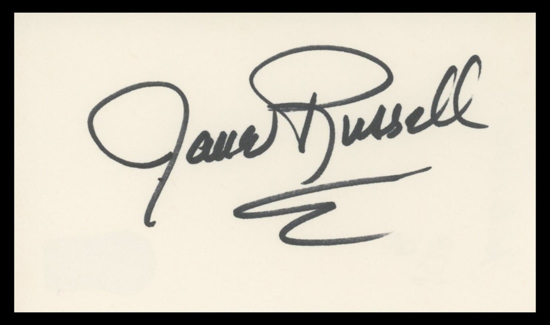 Jane Russell Signed 3x5 Card Beckett Authenticated Gentlemen Prefer Blondes (1 of 2)