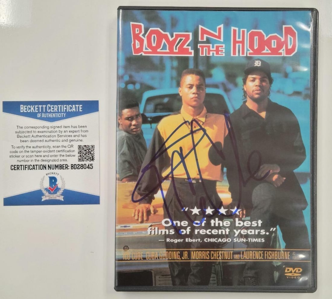 Boyz n the Hood DVD Cover Signed by Ice Cube with Beckett COA: Boyz n the Hood DVD Cover Signed by Ice Cube with Beckett COA This is an original Boyz n the Hood DVD cover featuring the autograph of Ice Cube. The item has been authenticated by Beckett and originat