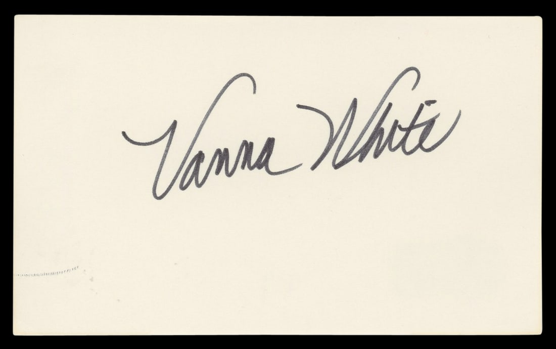 Vanna White Signed Wheel of Fortune 3x5 Index Card Beckett Authenticated (1 of 5)