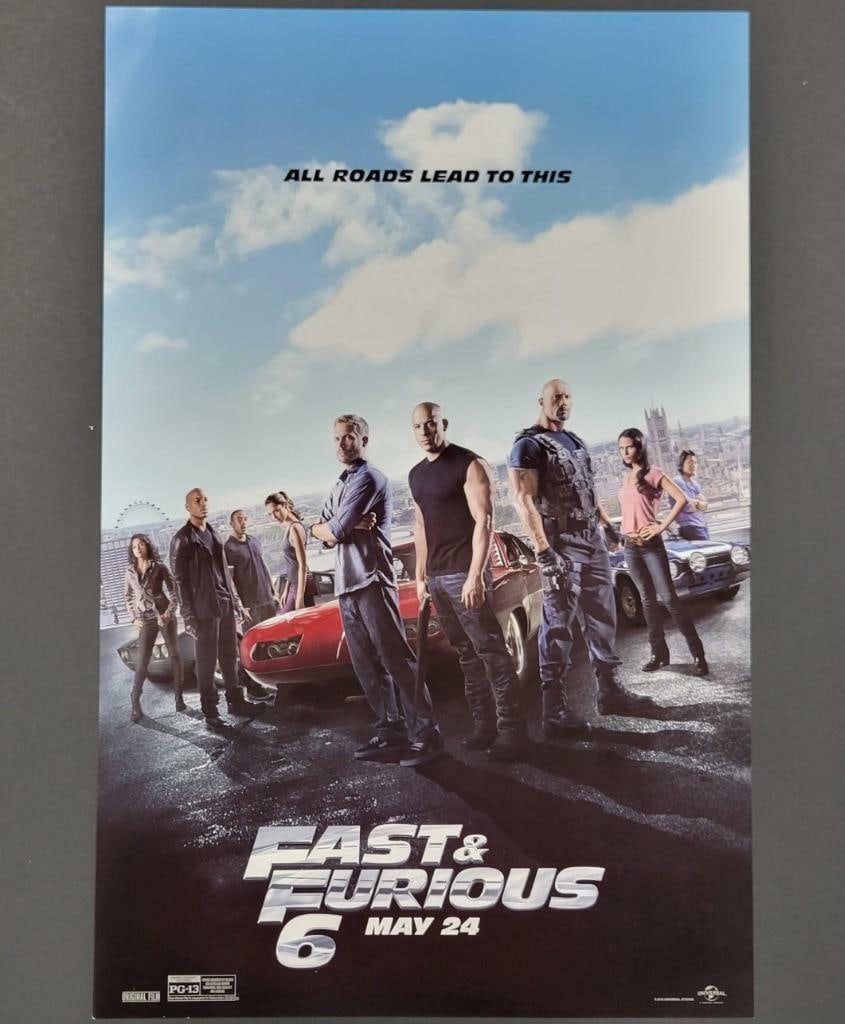 11x17 Inch Poster for Fast & Furious 6 Original US Movie Promo: 11x17 Inch Poster for Fast & Furious 6 Original US Movie Promo This is an original 11x17 inch promotional movie poster for Fast & Furious 6. The poster was produced in the United States and is in pre-