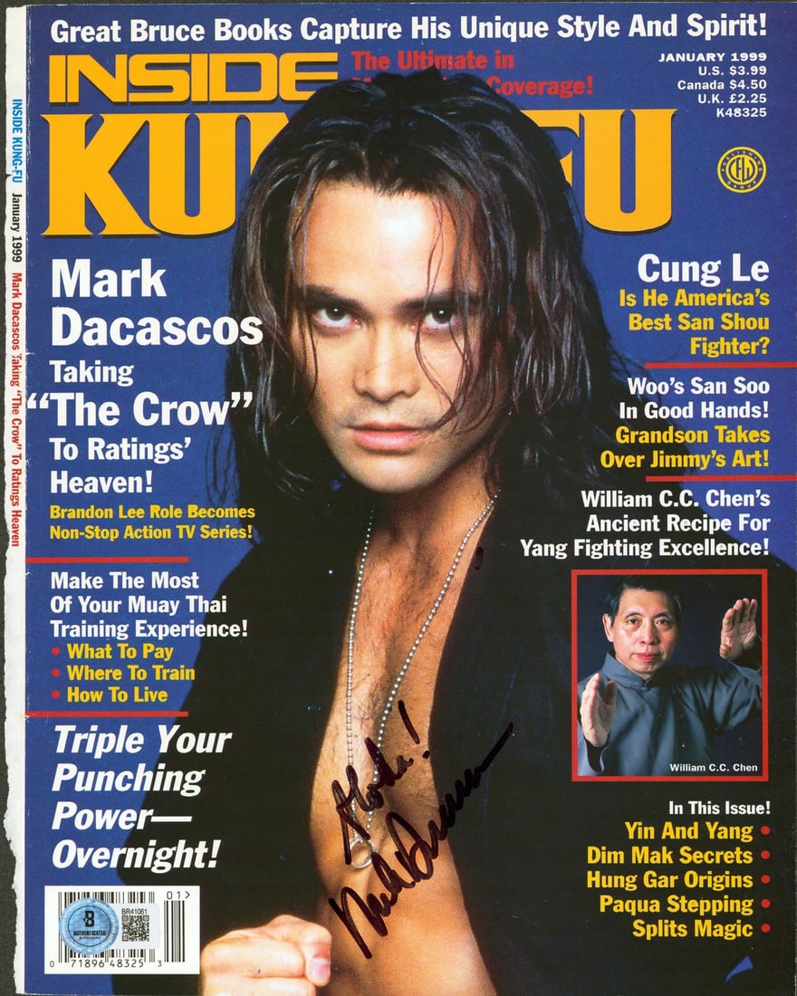 Mark Dacascos Signed Inside Kung-Fu Magazine Jan 1999 Aloha Beckett Authenticated (1 of 2)
