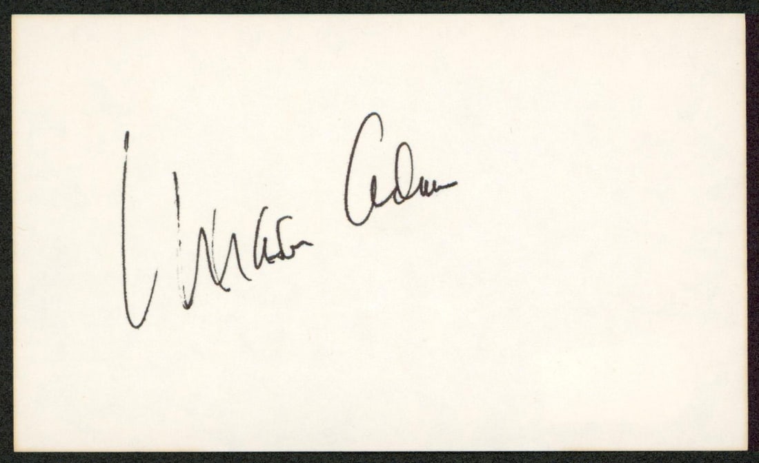 Beckett BAS Mason Adams signed 3x5 index card Son in Law (1 of 2)