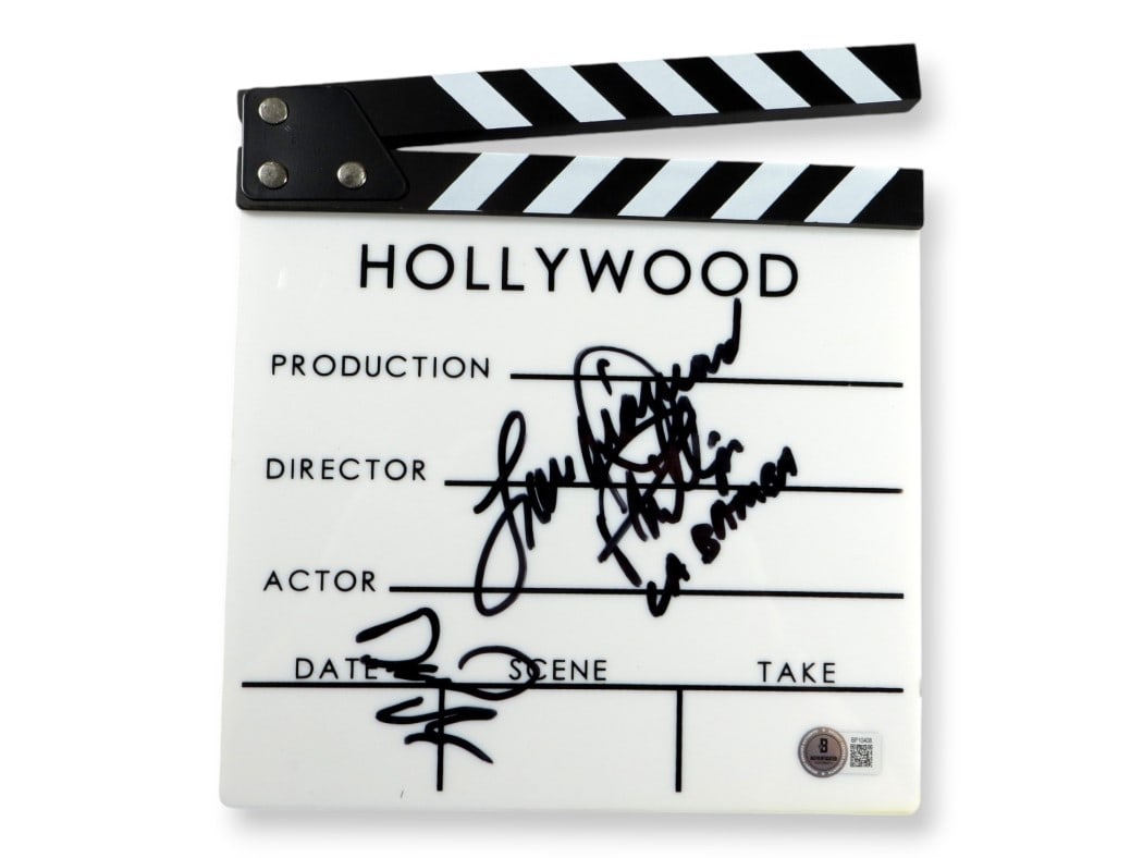 Lou Diamond Phillips Daniel Valdez Dual Signed La Bamba Clapper Beckett Authenticated: Lou Diamond Phillips Daniel Valdez Dual Signed La Bamba Clapper Beckett Authenticated This is a dual autographed movie clapper from the iconic film La Bamba, featuring signatures from Lou Diamond Phil