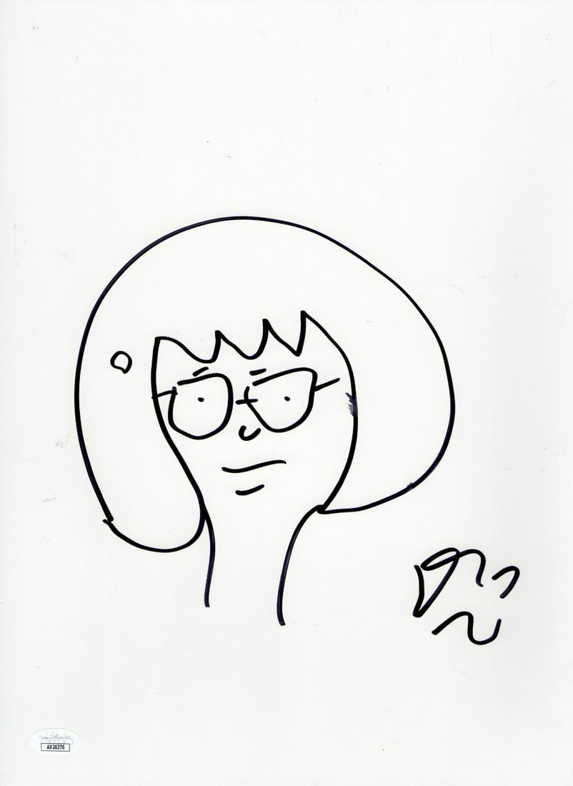 Dan Mintz Signed 11X14 Bob's Burgers Tina Sketch JSA Authenticated (1 of 2)