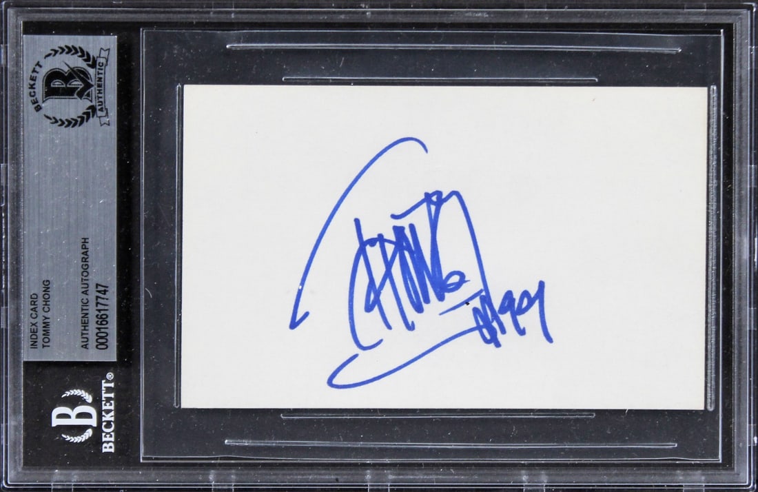 Tommy Chong Hand Signed 3x5 Index Card Beckett Authenticated Up in Smoke (1 of 2)