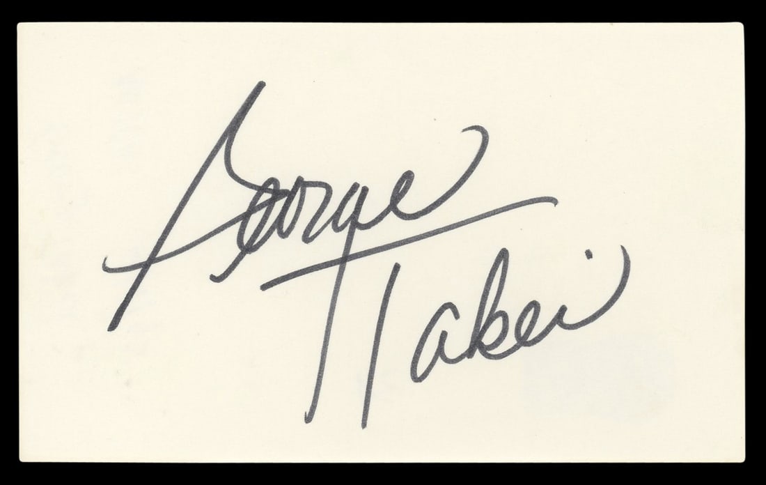 George Takei Signed Star Trek Index Card BAS Authenticated (1 of 5)