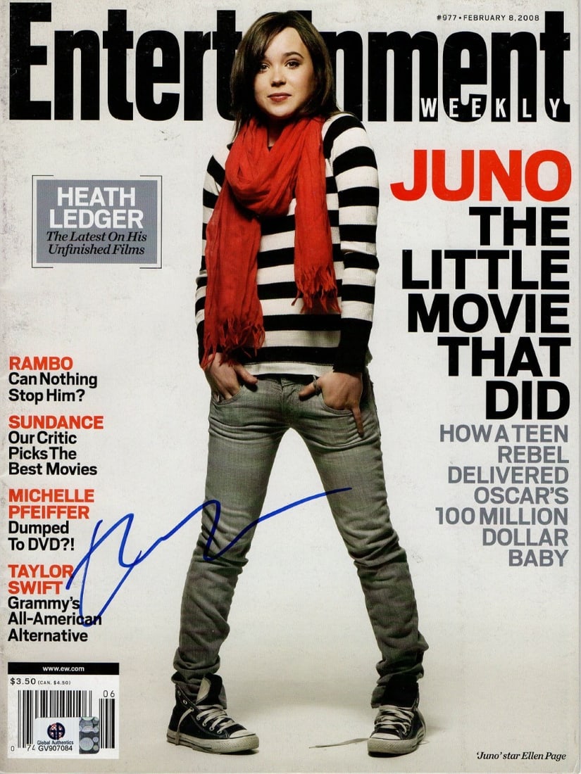 Entertainment Weekly Magazine Signed by Ellen Page with Global Authentics COA (1 of 2)