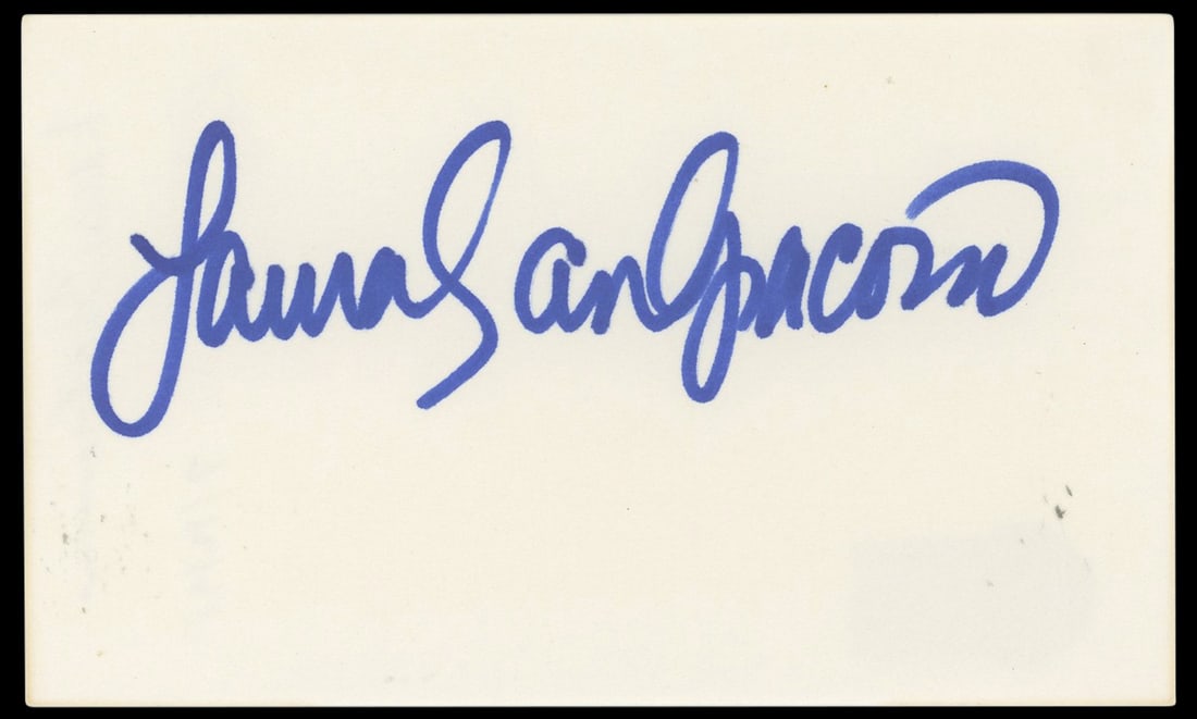 Laura San Giacomo Signed 3x5 Index Card Pretty Woman BAS Certified: Laura San Giacomo Signed 3x5 Index Card Pretty Woman BAS Certified This authentic 3x5 index card features the signature of Laura San Giacomo, renowned for her role in the film Pretty Woman. The item i