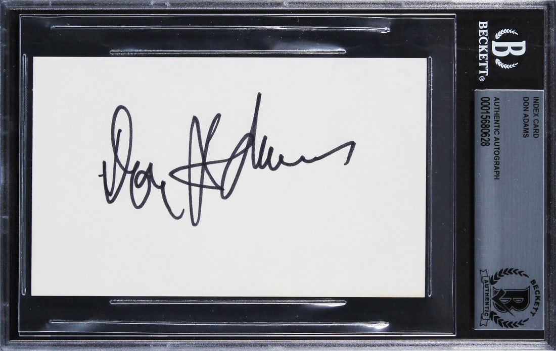Beckett slabbed Don Adams signed Get Smart 3x5 index card (1 of 5)