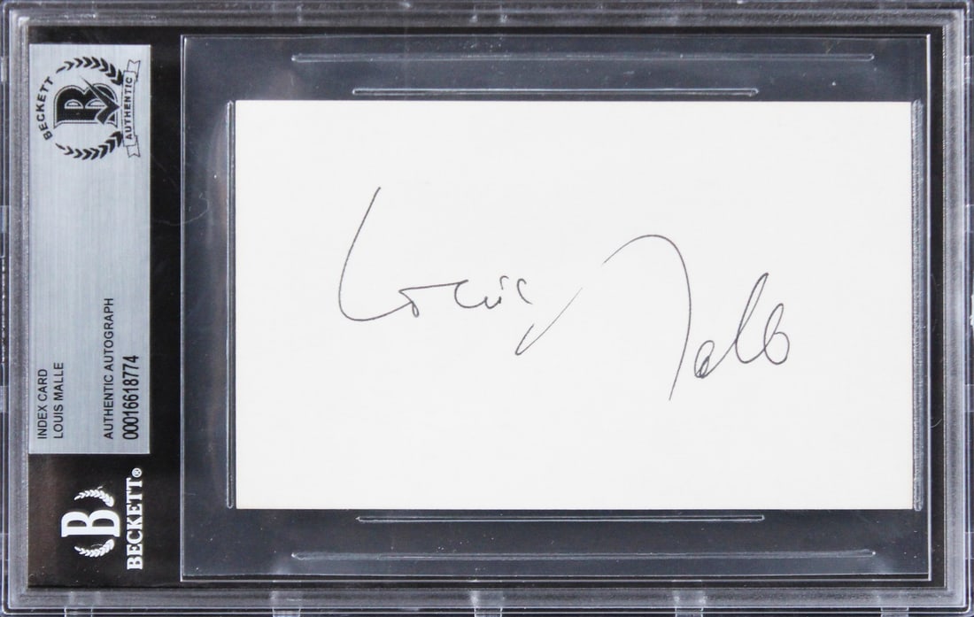 Beckett Slabbed Louis Malle Signed 3x5 Index Card Goodbye Children (1 of 5)