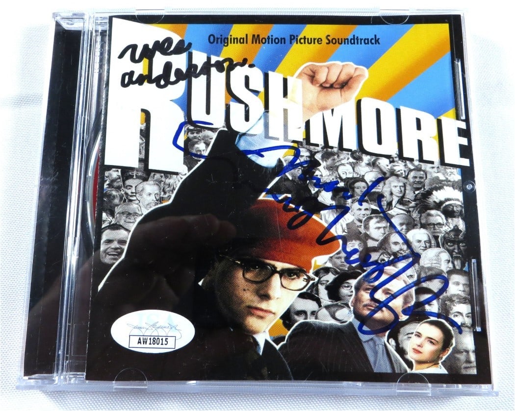Wes Anderson Mark Mothersbaugh Dual Signed Rushmore CD Booklet JSA: Wes Anderson Mark Mothersbaugh Dual Signed Rushmore CD Booklet JSA This unique CD booklet features the autographs of acclaimed filmmaker Wes Anderson and composer Mark Mothersbaugh. The item is authen