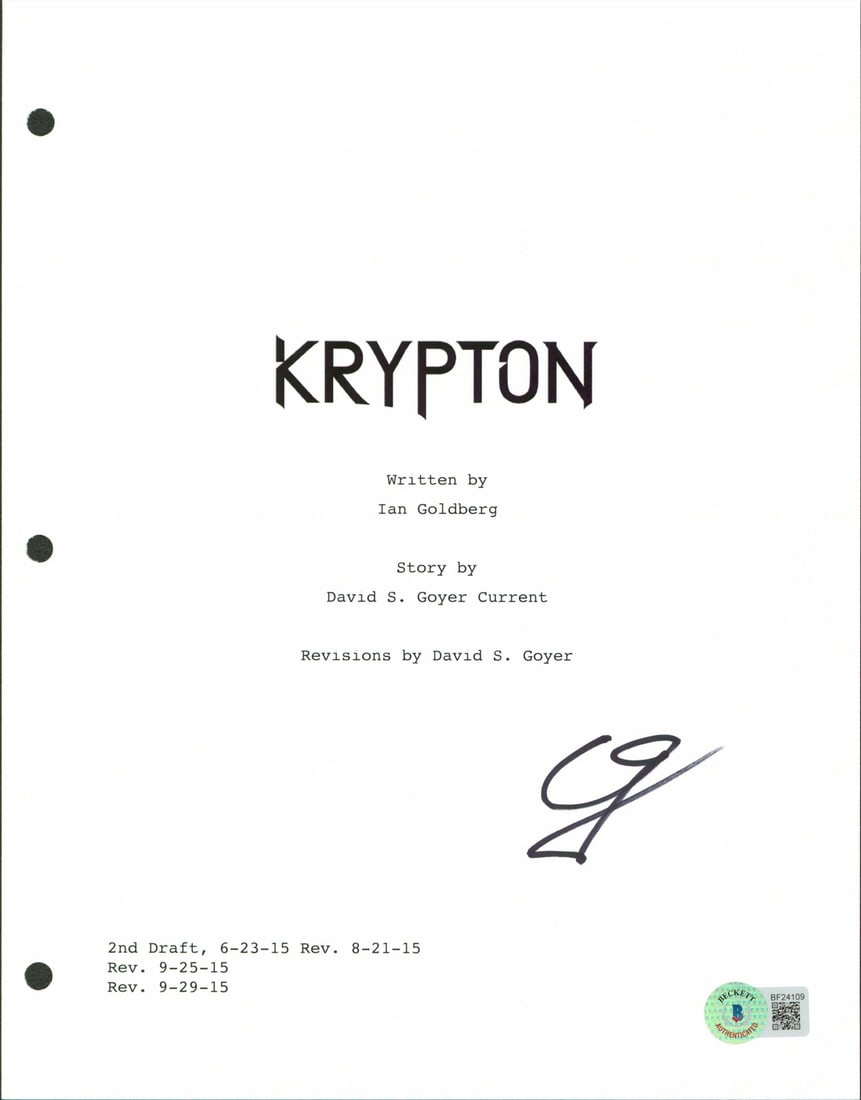 Cameron Cuffe Signed Krypton Script Cover 8.5x11 with Beckett COA (1 of 3)
