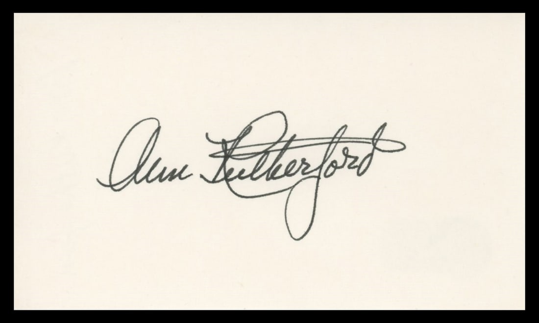 Ann Rutherford Signed 3x5 Card Gone with the Wind Beckett Authenticated (1 of 2)
