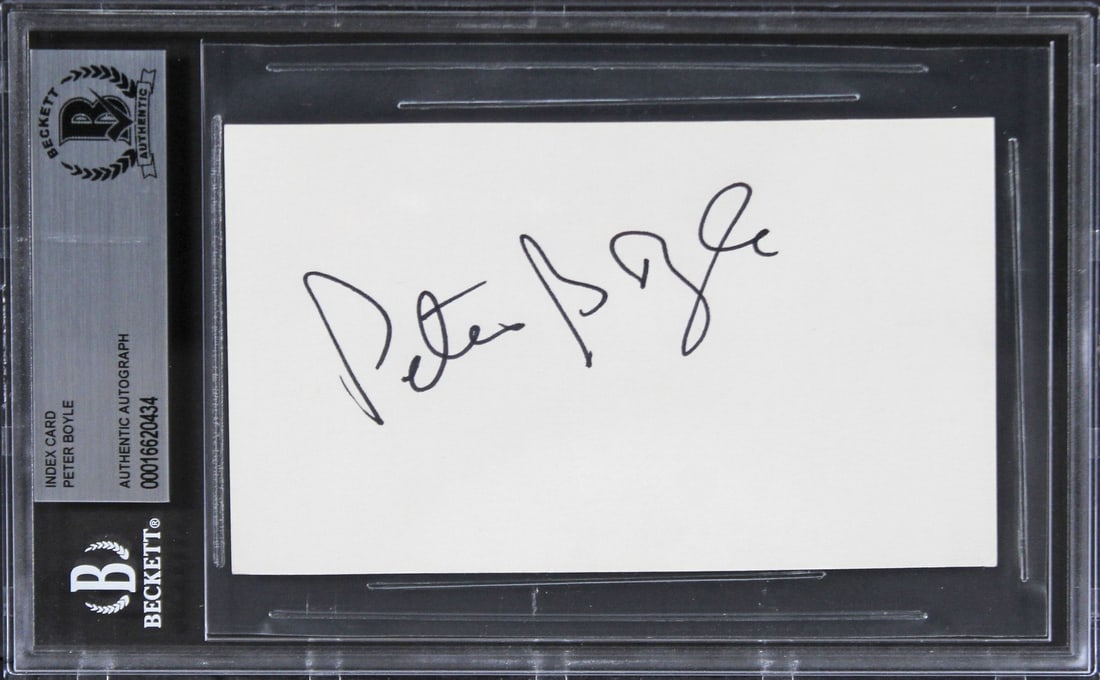 Signed Peter Boyle 3x5 Index Card Beckett Authenticated Slab Taxi Driver (1 of 2)