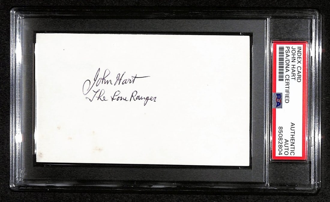 John Hart Inscribed 3x5 Index Card The Lone Ranger PSA/DNA (1 of 2)