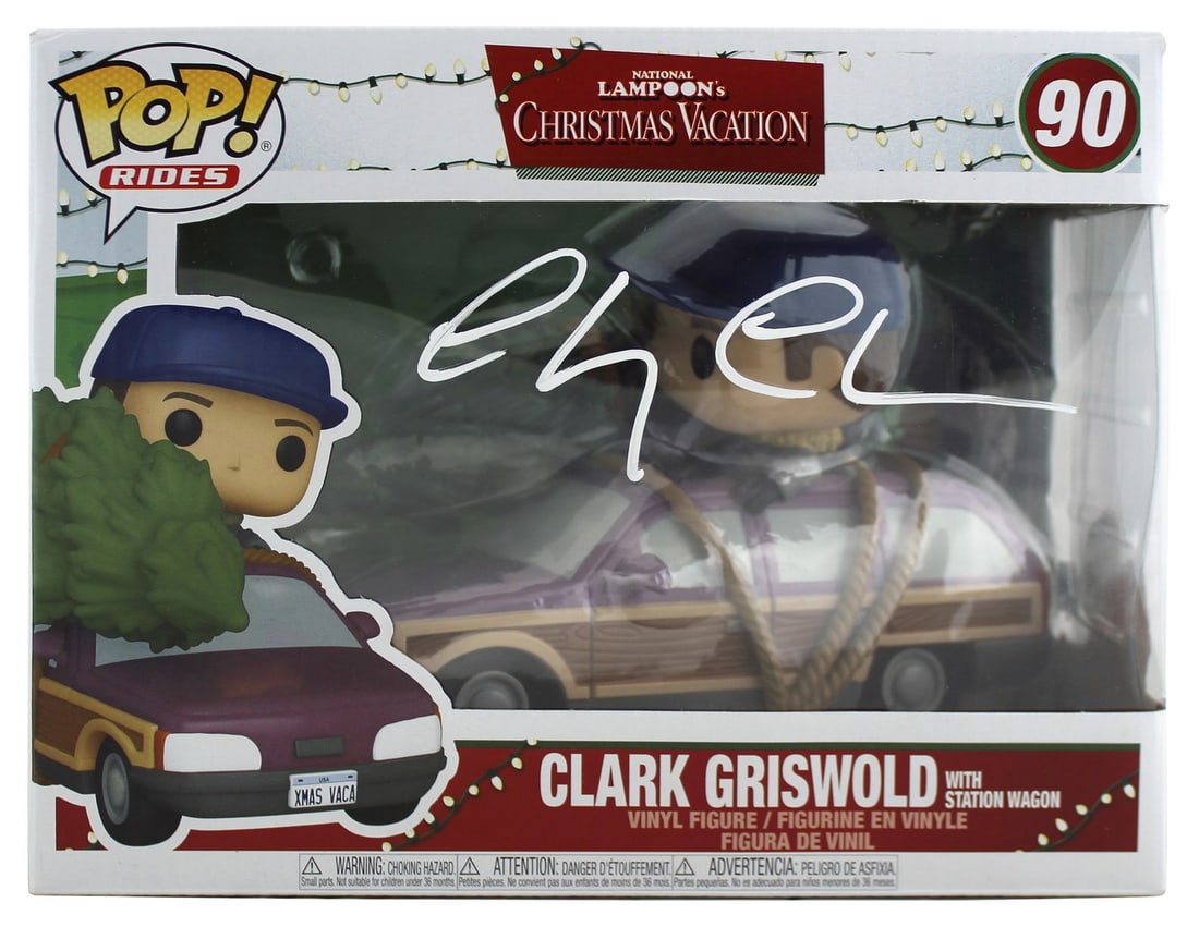 Chevy Chase Signed Clark Griswold Funko Pop Vinyl BAS Authenticated: Chevy Chase Signed Clark Griswold Funko Pop Vinyl BAS Authenticated This is a signed Funko Pop Vinyl Figure of Clark Griswold from National Lampoon's Christmas Vacation. Personally autographed by Chev