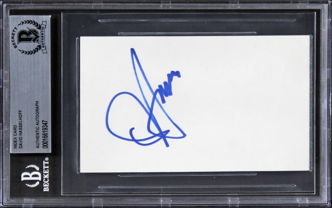 David Hasselhoff Knight Rider Signed 3x5 Index Card Beckett Authenticated (1 of 2)