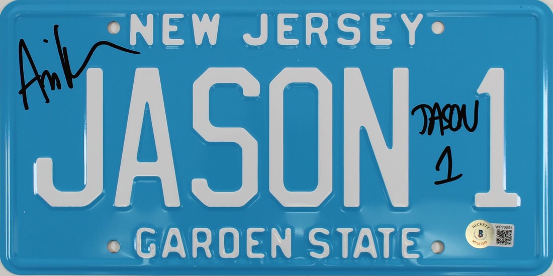 Ari Lehman Signed Friday The 13th License Plate Jason 1 BAS Authenticated (1 of 3)