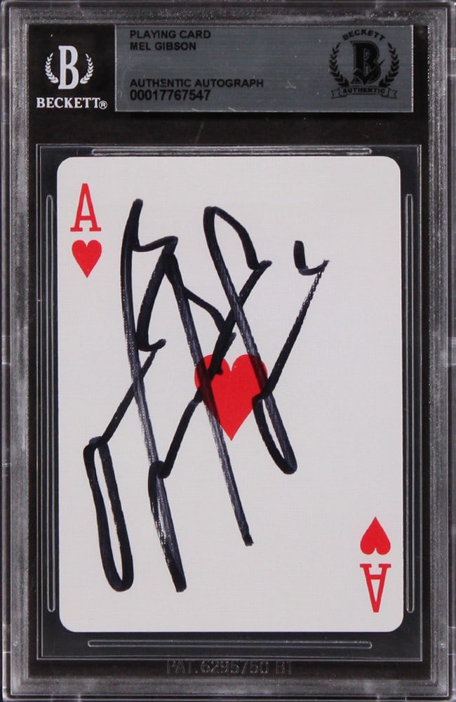 Mel Gibson Signed Ace of Hearts Card Beckett Authenticated Maverick (1 of 2)