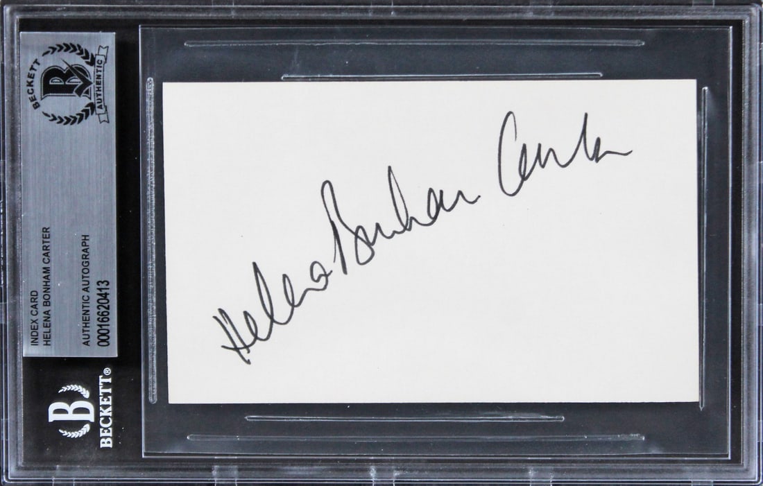Helena Bonham Carter Signed 3x5 Card Beckett Authenticated Sweeney Todd (1 of 5)