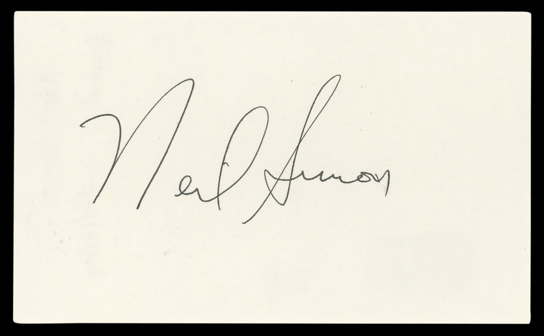 Neil Simon Barefoot in the Park Signed Index Card Beckett Authenticated (1 of 5)