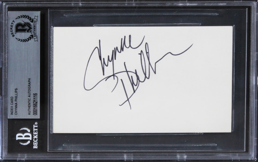 Chynna Phillips Signed Bridesmaids 3x5 Index Card Beckett Authenticated: Chynna Phillips Signed Bridesmaids 3x5 Index Card Beckett Authenticated This authentic 3x5 index card has been personally signed by Chynna Phillips, known for her role in the film Bridesmaids. The aut