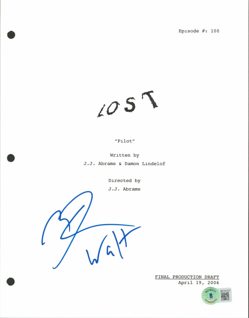 Malcolm David Kelley Signed Lost Script Cover BAS Authenticated - 2